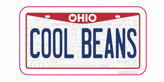 Cool Beans Ohio License Plate Sticker